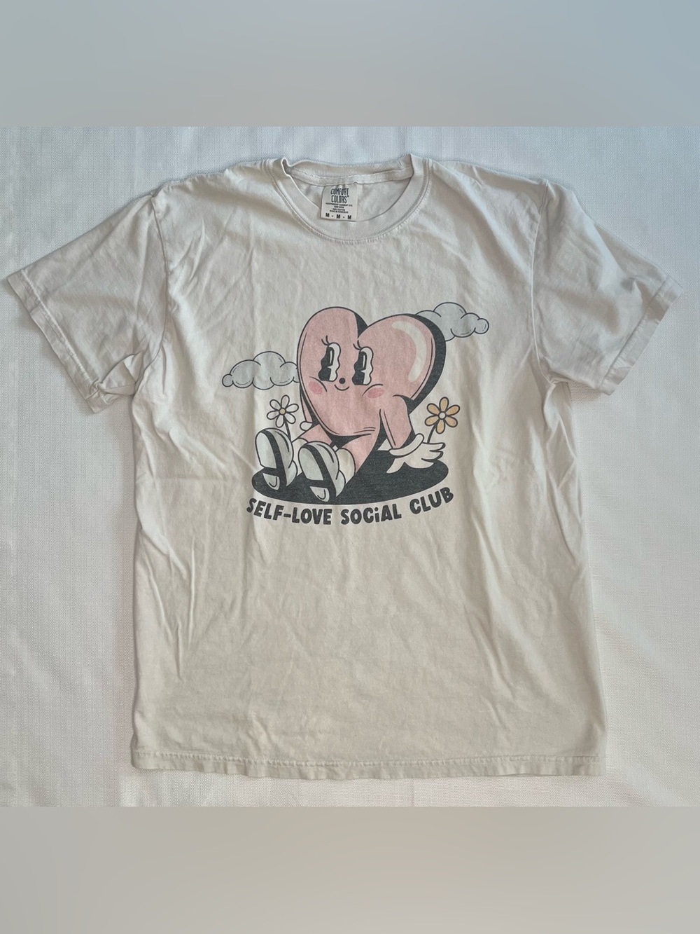 Self-Love Social Club T-Shirt Retro Heart Graphic Tee Y2K Self Care Positive